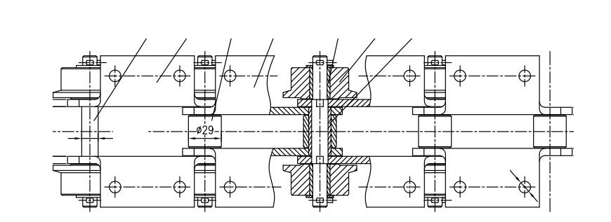 P101.6 heavy duty roller chain with K2 K2 özellikli P101.6 ağır hizmet tipi makaralı zincir