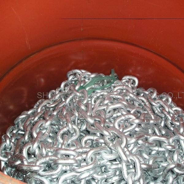 Grade 43 chain, 3/8 inch, galvanized link chain