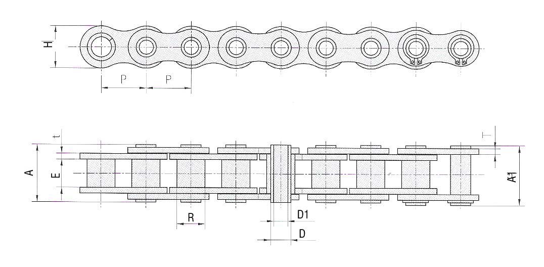 Steel or Synthetic Bearing Conveyor Roller Hollow Pin Chains for Carrying Transport for sale