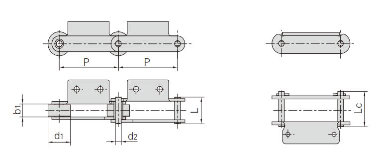 Fabrikant van metrische kettingen met bevestigingsonderdelen