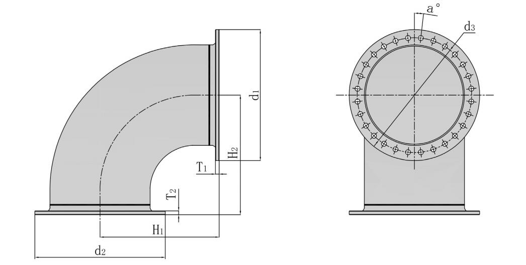 Satılık büyük flanşlı bükümlü boru